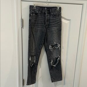 BDG Women's Black Ripped Straight Leg Jeans